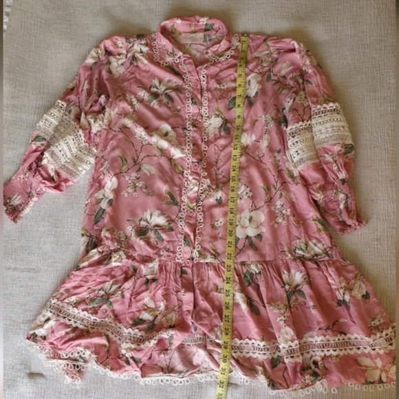 Miss June Boho Floral Mini Dress Fairycore Lace Trim Cottagecore Romantic - Picture 5 of 7